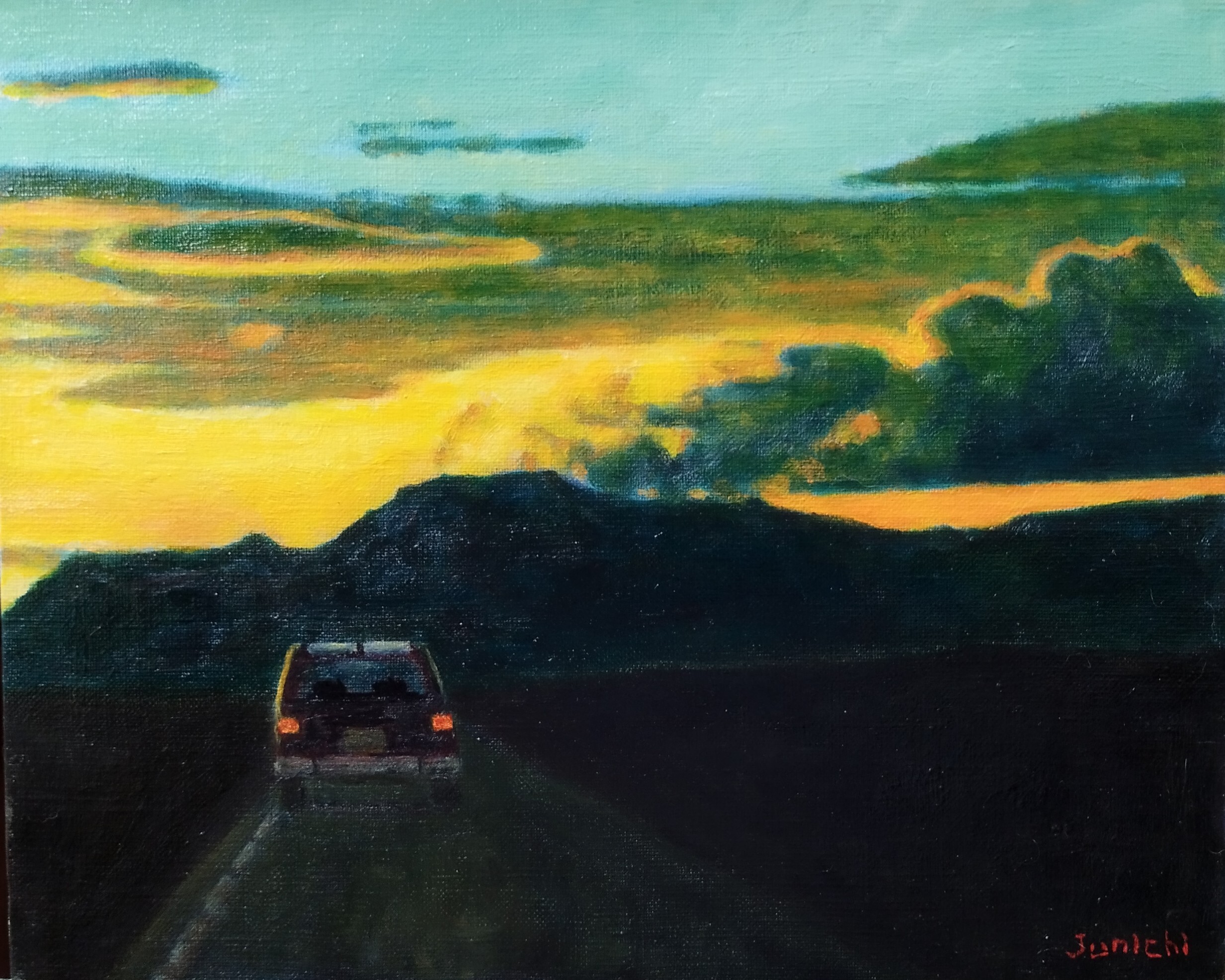 油絵　荒木淳一　ベネチアの夕暮 2016年　サイン　油絵　フィレンツェ　p6 my dear life~荒木淳一油絵展 | 丸由百貨店【鳥取】